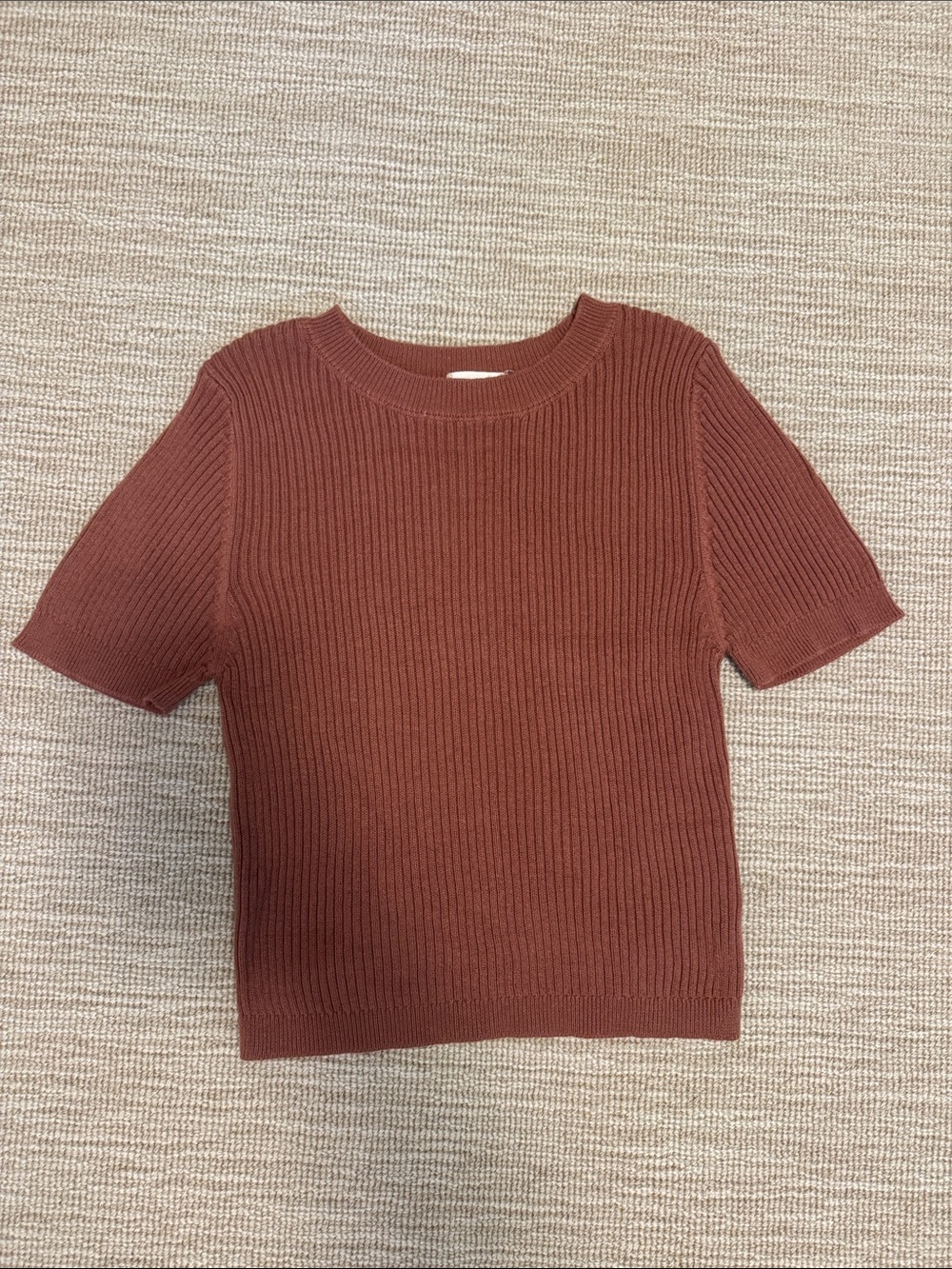 Altar'd State Rust Ribbed Short Sleeve Tee